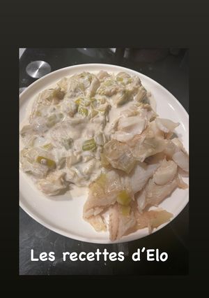 Une photo de Cabillaud poireaux à la moutarde au cookeo