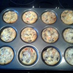 A picture of mini oven baked omlettes.