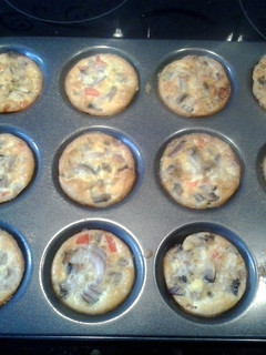 A picture of mini oven baked omlettes.