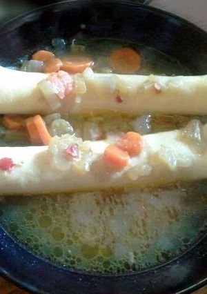 A picture of *Pancake* soup (savory crepes).