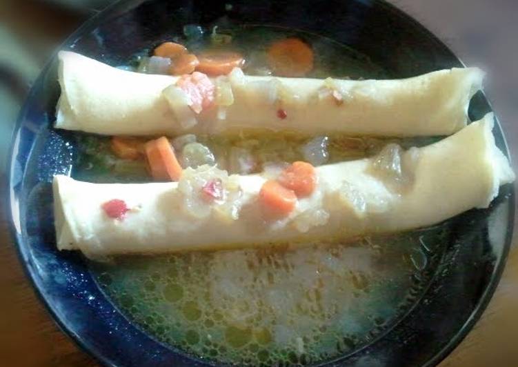 Recipe of Yummy Pancake soup (savory crepes)