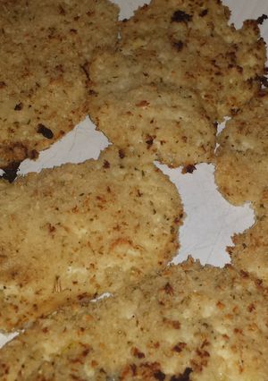 A picture of Greek breaded chicken.