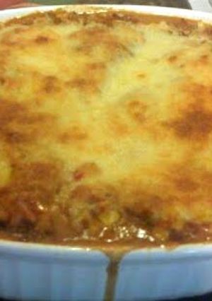 A picture of Spanish rice turkey casserole.