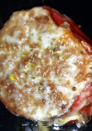 A picture of Spicy Beef & Sausage Stuffed Peppers.