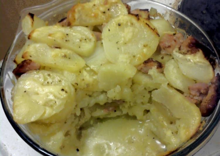 How to Make Speedy cheesey bacon potato bake