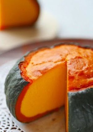 A picture of Whole Kabocha Squash Baked Cheesecake.