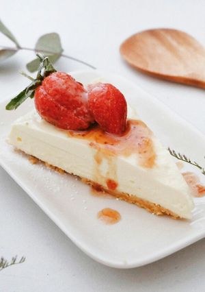 Foto resep Strawberry Cheesecake (No Oven)