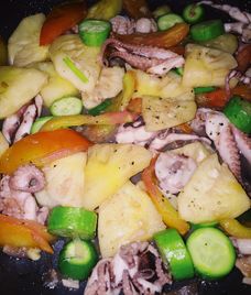 bạch tuộc xào tỏi