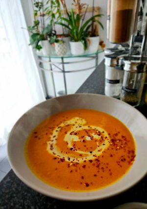 A picture of Butternut squash soup.