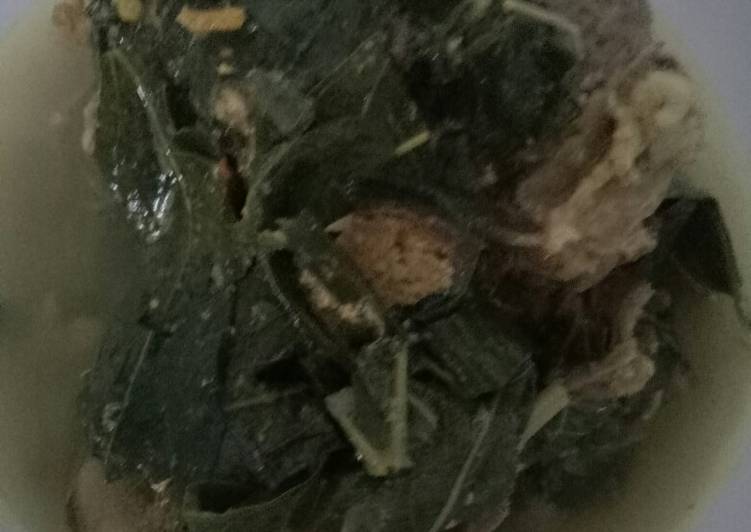 Resep Sayur daun singkong isi daging Anti Gagal