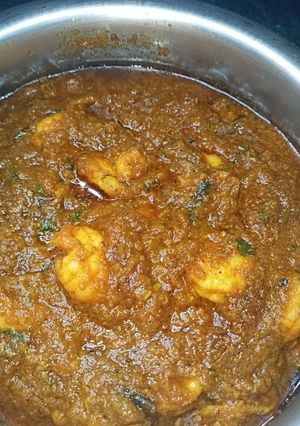 A picture of Caramote Prawns Masala Curry.