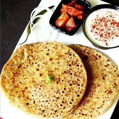 A picture of My all-time go-to Breakfast - Aloo Parantha.