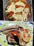 Ratatouille (técnica mixta) con filet de pescado especiado