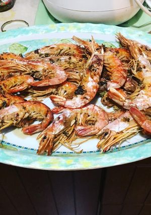 Una foto de Gambones al horno