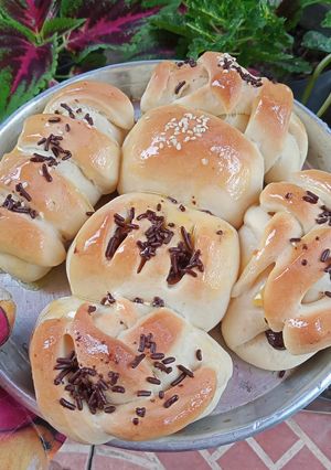 Foto resep Roti Manis isi pisang coklat
