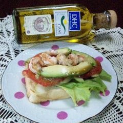 A picture of A Scrumptious Open Sandwich.
