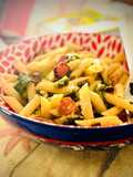 Penne aux légumes brulés