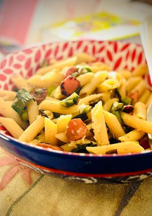 Une photo de Penne aux légumes brulés