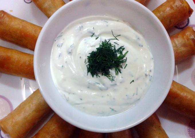 Steps to Prepare Super Quick Homemade Vegie spring rolls with sour cream dipping