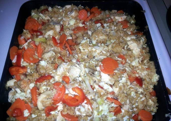 Chicken Fried Rice using leftovers