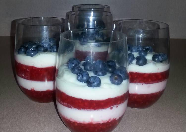 Recipe of Ultimate Stars  &#39; n Stripes Panna Cotta Parfaits