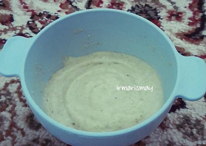 Resep 153. #MPASI Bubur Salmon Bayam, Bikin Ngiler