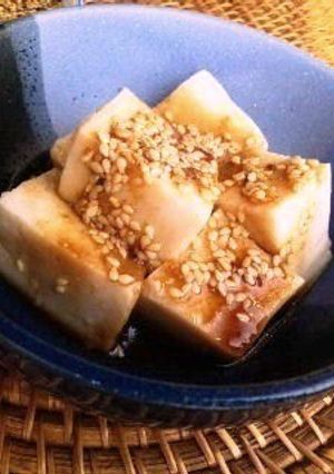 A picture of Genuine Sesame Tofu with Yuzu Pepper Paste.