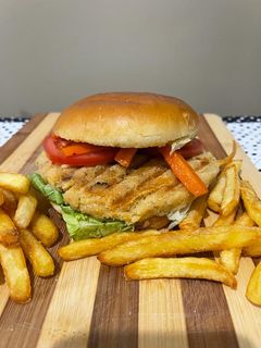 Una foto de Hamburguesa veganísima de garbanzos 🍔