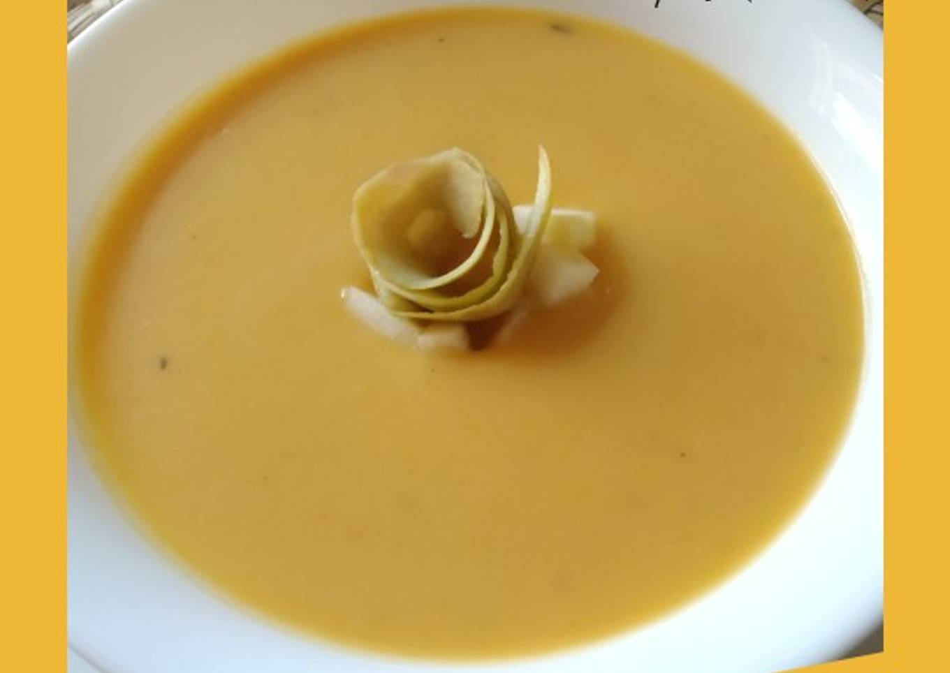 Crema de calabaza con manzana Fuji