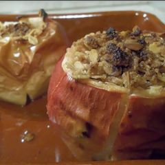 A picture of Stuffed apples with bourbon.