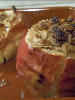 A picture of Stuffed apples with bourbon.