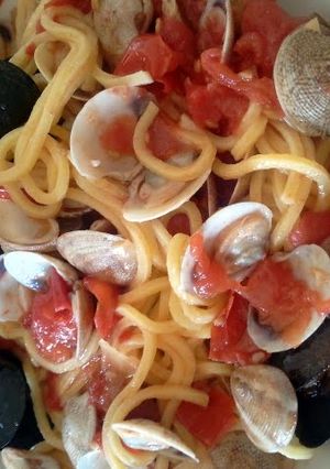 A picture of Spaghetti con vongole.