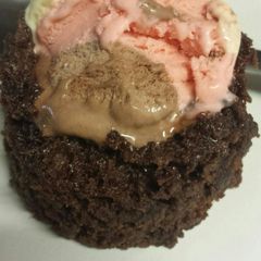 A picture of Chocolate milk microwave mug cake.