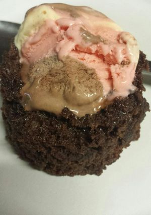 A picture of Chocolate milk microwave mug cake.