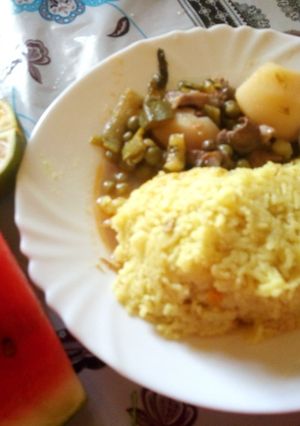 A picture of Tumeric rice.