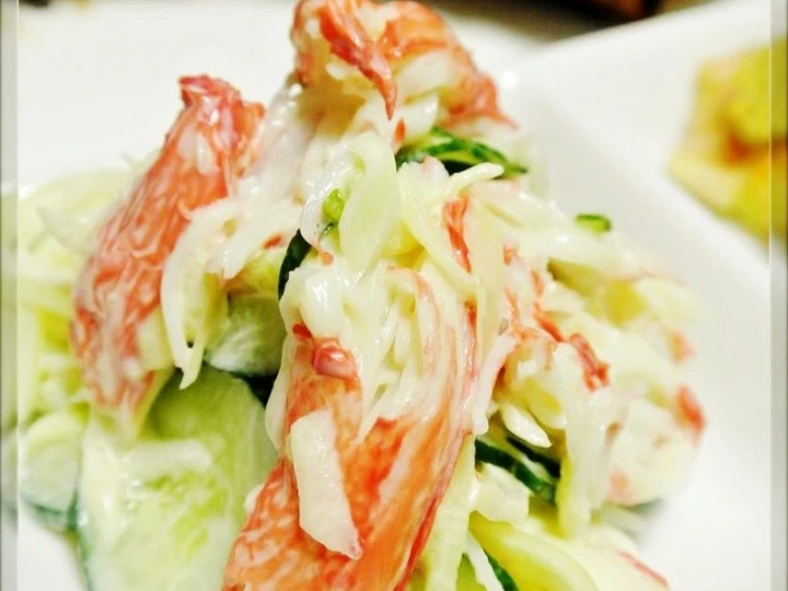 Easy Way Prepare New Onions and Crab Stick Salad the Perfect Appealing