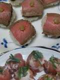 Roast Beef and Cured Ham Temari Sushi