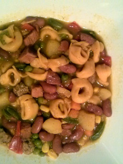 A picture of spanish meat soup.