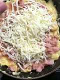 Egg cheese tacos with salsa and sour cream