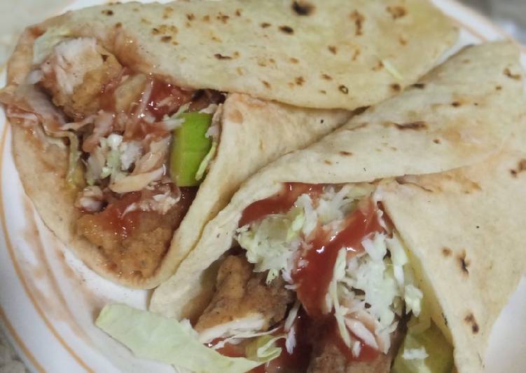 Recipe of Ultimate Chicken zinger wraps in tortilla bread