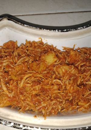 Foto resep Teri putih sambal kentang