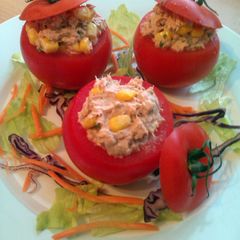 A picture of Vickys Tuna-Stuffed Picnic Tomatoes, GF DF EF SF NF.