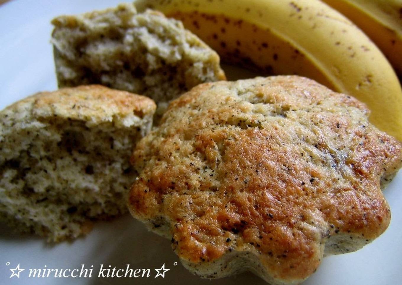 Reduced Butter Banana Tea Muffins