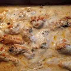 A picture of Cream of mushroom Spicy chicken.