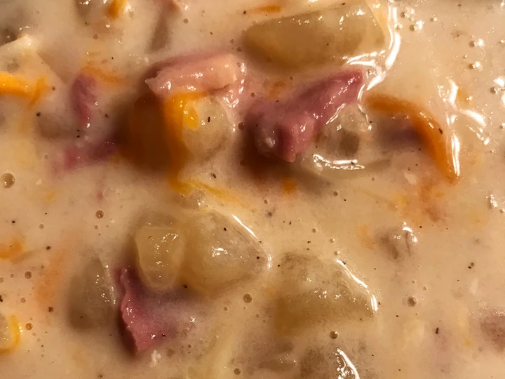 Easy Steps to Prepare Recipes Potato and Ham Soup the  Makes Drooling So Delicious.