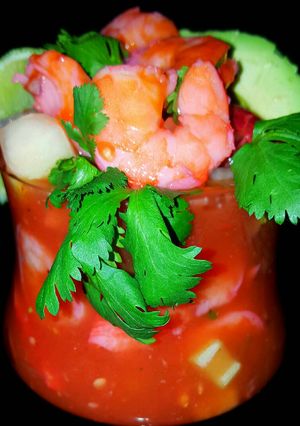 A picture of Mike's Authentic Mexican Seafood Cocktail.