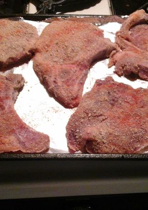 A picture of Baked pork chops.