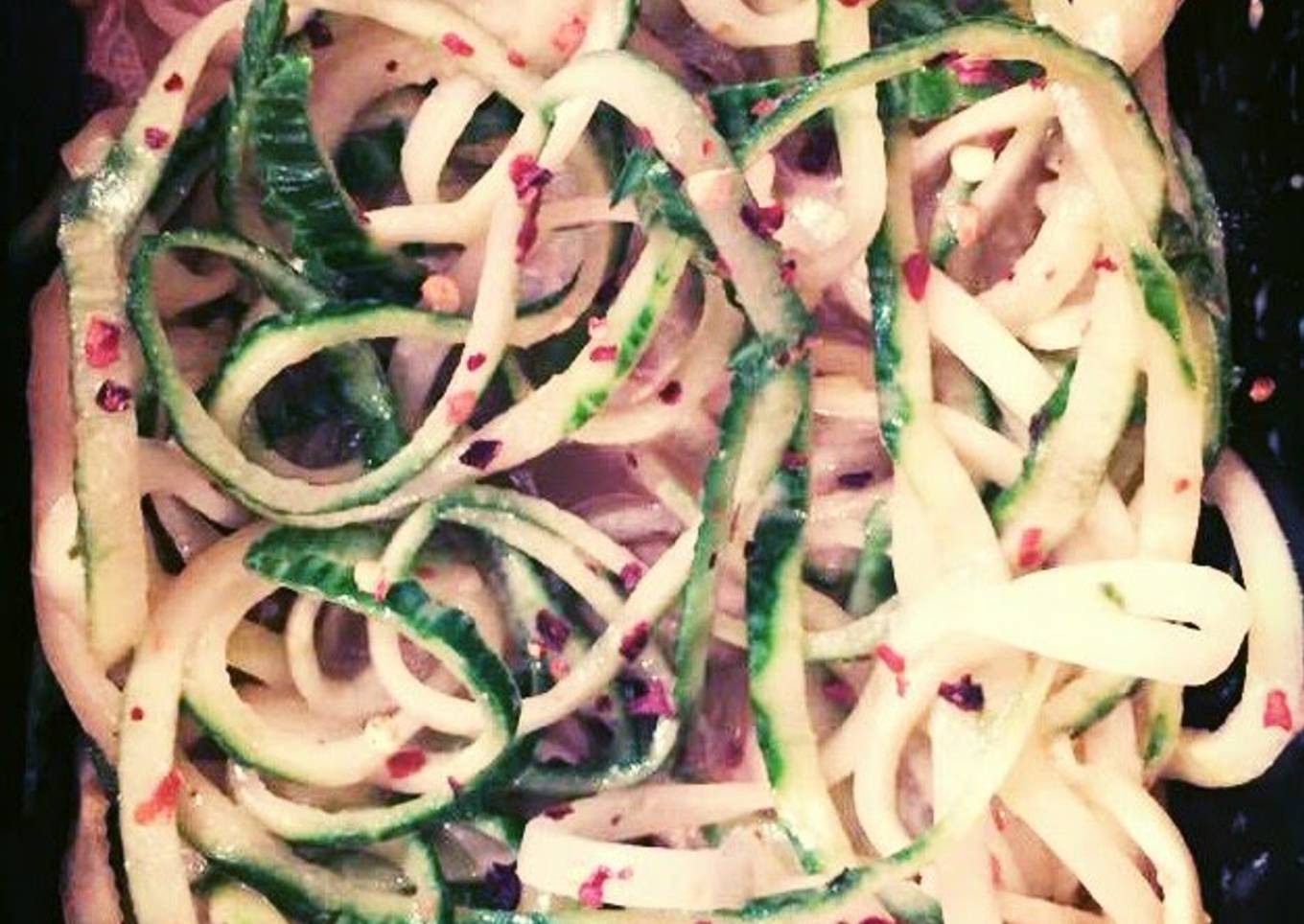 Cucumber Spirals with Spicy Peanut Dressing