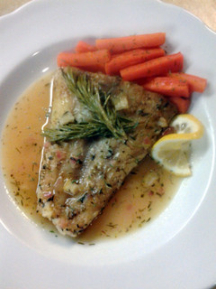 A picture of Cod in Herbed Lemon Wine Sauce.