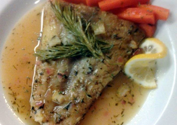 Cod in Herbed Lemon Wine Sauce